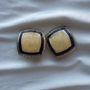 Elegant Gold and Black Earrings